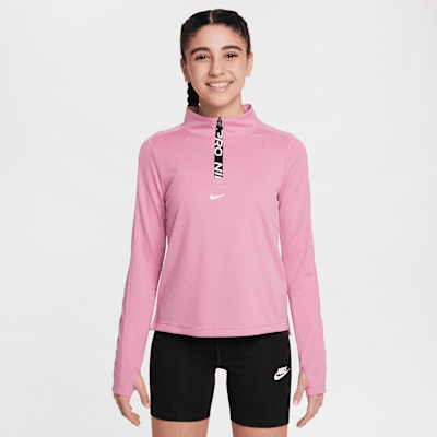 NIKE Pro elite 2020/2021 rosa ロングスリーブ Nike Pro Girls' Dri-FIT Long-Sleeve 1/2-Zip Top. Nike LU